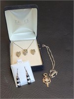 Sterling Silver Jewelry Set, Earrings +