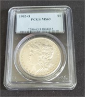 1902 O Graded Morgan Silver Dollar  PCGS MS63