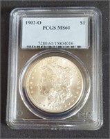 1902 O Graded Morgan Silver Dollar  PCGS MS61