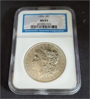 1900 Graded Morgan Silver Dollar MS63