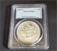 1899 O Graded Morgan Silver Dollar PCGS MS63