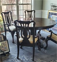 Bernhardt Wooden Table & Upholstered Chairs