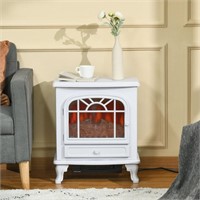 Freestanding Electric Fireplace Heater, White