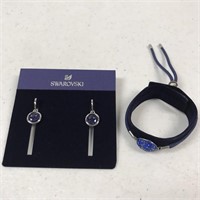 2 PIECES SWAROVSKI STAINLESS STEEL CRYSTAL WATER