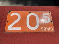 Porcelain Sohio  price sign  2ft long and 1 fr