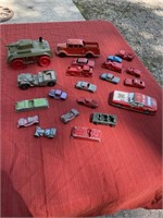 Large amount of old toy cars