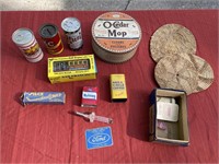 Advertising lot cans and miscellaneous