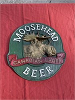 Moose head beer plastic sign