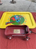 Superman TV tray a little red wagon