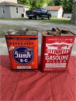 Vintage gas and advertising cans