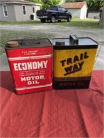 Pair of advertising motor oil cans