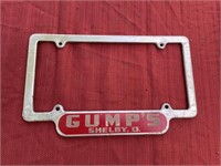 Gump’s Shelby Ohio License plate holder