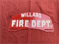 Willard Ohio Fire department license plate topper