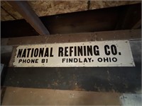 National refining co Findlay Ohio metal sign