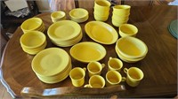 Over 50 Pcs yellow Fiesta Dishes