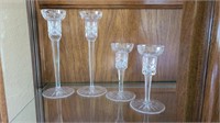 Set 4 Crystal Candle Holders