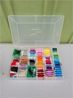 LARGE ASSORTMENT SEWING THREAD & STORAGE TOTES