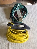 ASSORTED EXTENSION CORDS & POWER STRIP