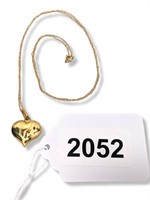 14K Gold Footsteps Heart Pendant & Chain