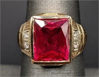 14 Karat Men's Rubylite Ring