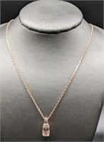 14 Karat Rose Gold Morganite Pendant & Chain