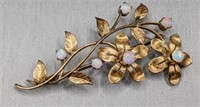 14 Karat Gold Broach with Opal Accents