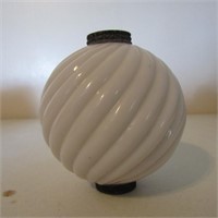 Antique glass Lightning rod ball. White swirl.