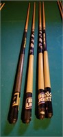 Miller, bud lite, coors light cue sticks