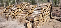 six piles hardwood firwood