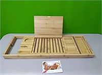 Bamboo bathtub tray