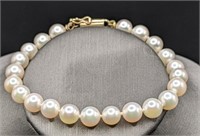 14 Karat Gold & Pearl Bracelet