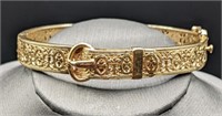 14 Karat Gold Belt Design Bangle Bracelet