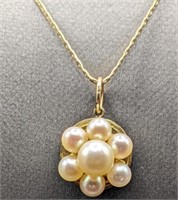 14 Karat Gold & Pearl Pendant