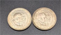Pair of 1952 Booker T Washington Silver Coins