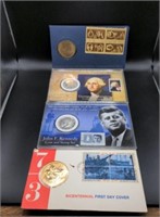 4 Commemorative Stamp & Coin Sets