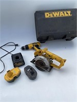 Lot: DEWALT Cordless Clutch Saw & Drill Set