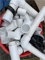 Lot:  Assorted PVC connectors, elbows & Pipe