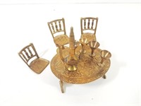 Decorative Brass Miniature Lunch Table Set (x9)