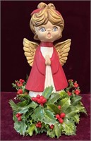 Holiday Figurine w/Faux Holly