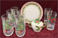 Lot of Holiday Theme Dishes/Glasses