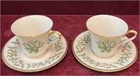 Pair of Lenox Cups and Saucers