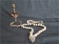Brass Snake Candle Holder,Religious Clay Beads