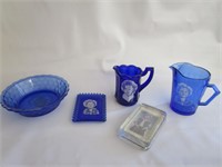 Shirley Temple Blue Colbalt Glass Set