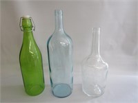 Bottle Collection,Blue,Green,Clear With Etching