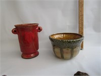 Pottery Planter And Vase