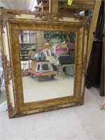 Mirror With Ivory Gold Crackle Frame 37.5"x43"