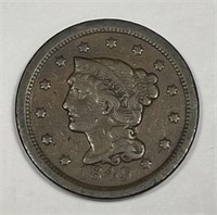 1849 Braided Hair Large Cent Fine F