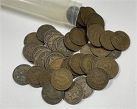 1909 Indian Head Cent Roll of 50 Pieces G to VF