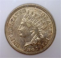 1864 Indian Head Cent Copper-Nickel CN ICG MS62