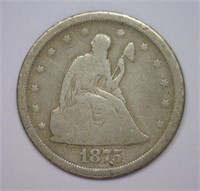 1875-S Twenty Cent Piece Very Good VG